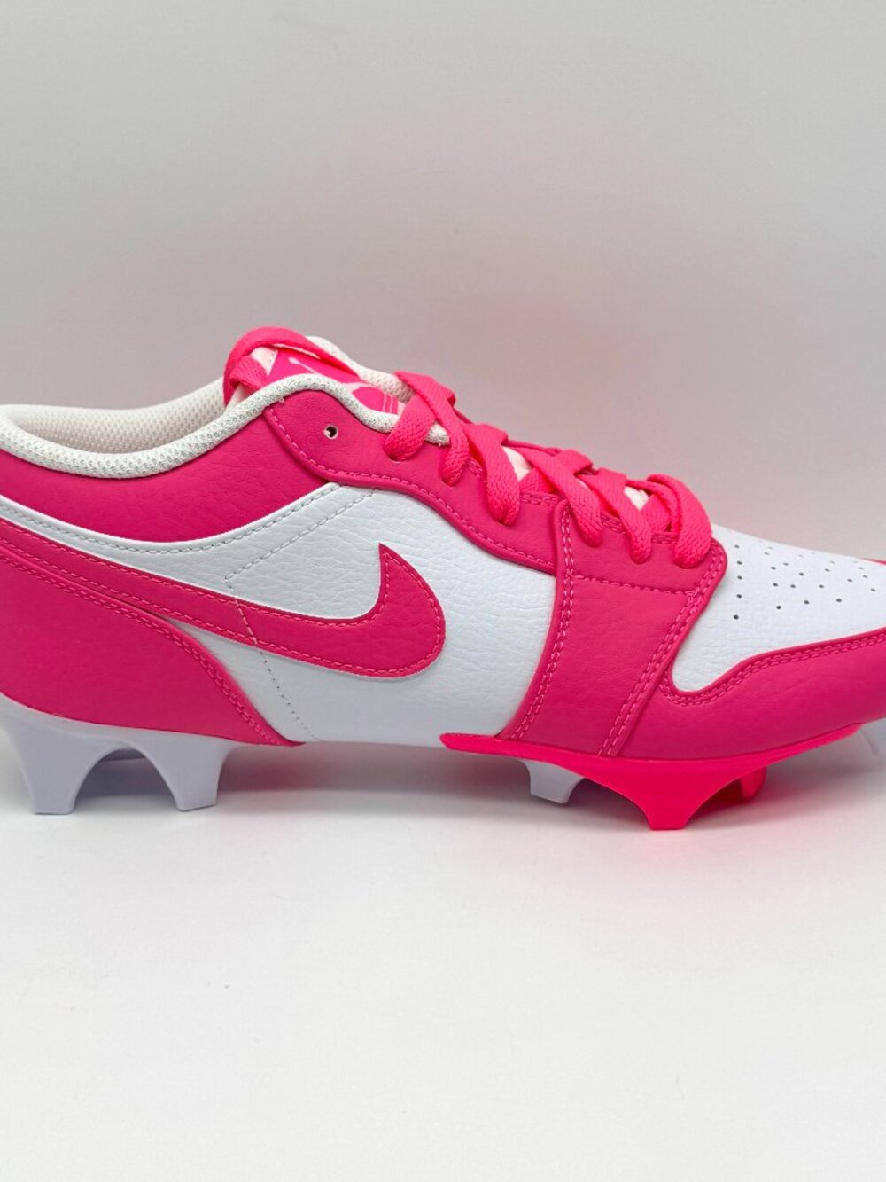 Nike Mens Jordan 1 Low TD Football Cleats Pink Shoes Sz 8.5 New FJ6245-600